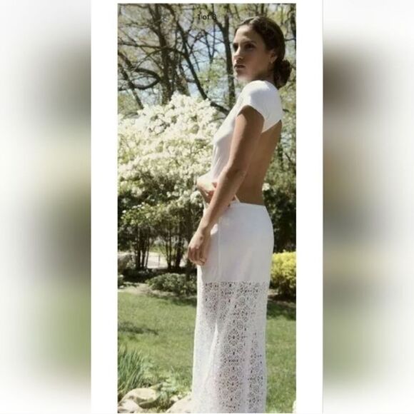 NEW Free People Nightcap Dreamcatcher Open Back Crochet Maxi Dress in White - Picture 15 of 15